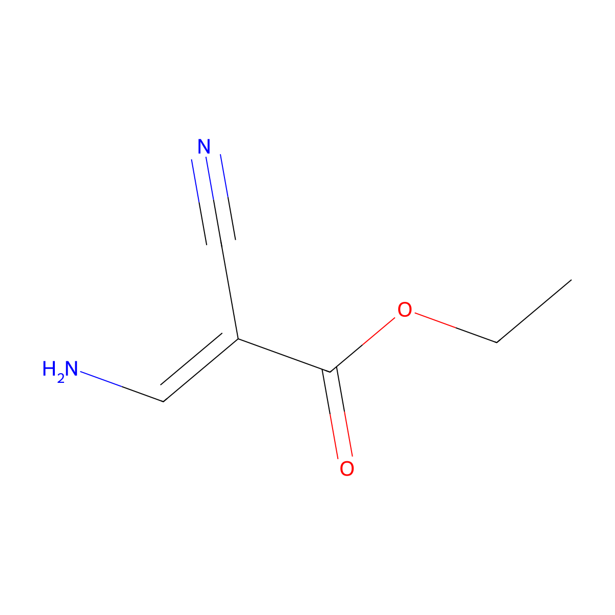 Ethyl 3-amino-2-cyanoprop-2-enoate molecular structure, CAS 38109-77-2