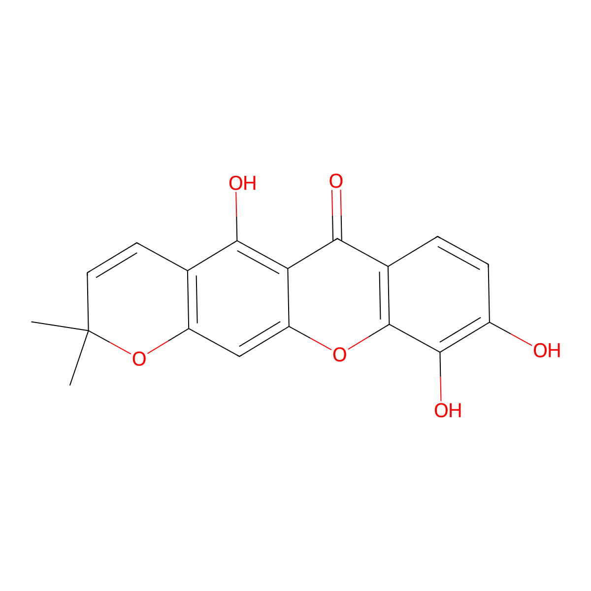 Jacareubin molecular structure, CAS 3811-29-8