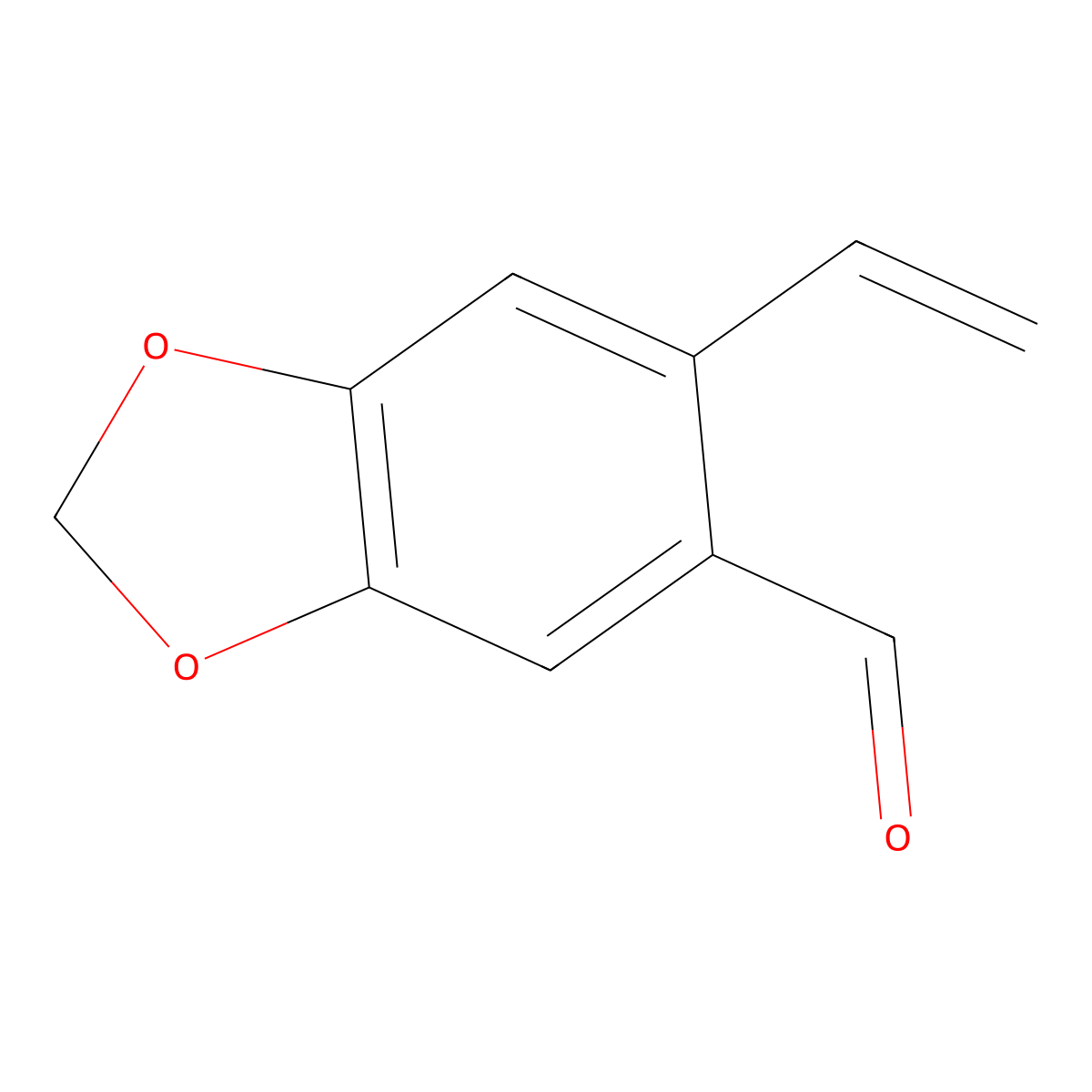 6-Ethenyl-1,3-benzodioxole-5-carboxaldehyde molecular structure, CAS 3811-52-7