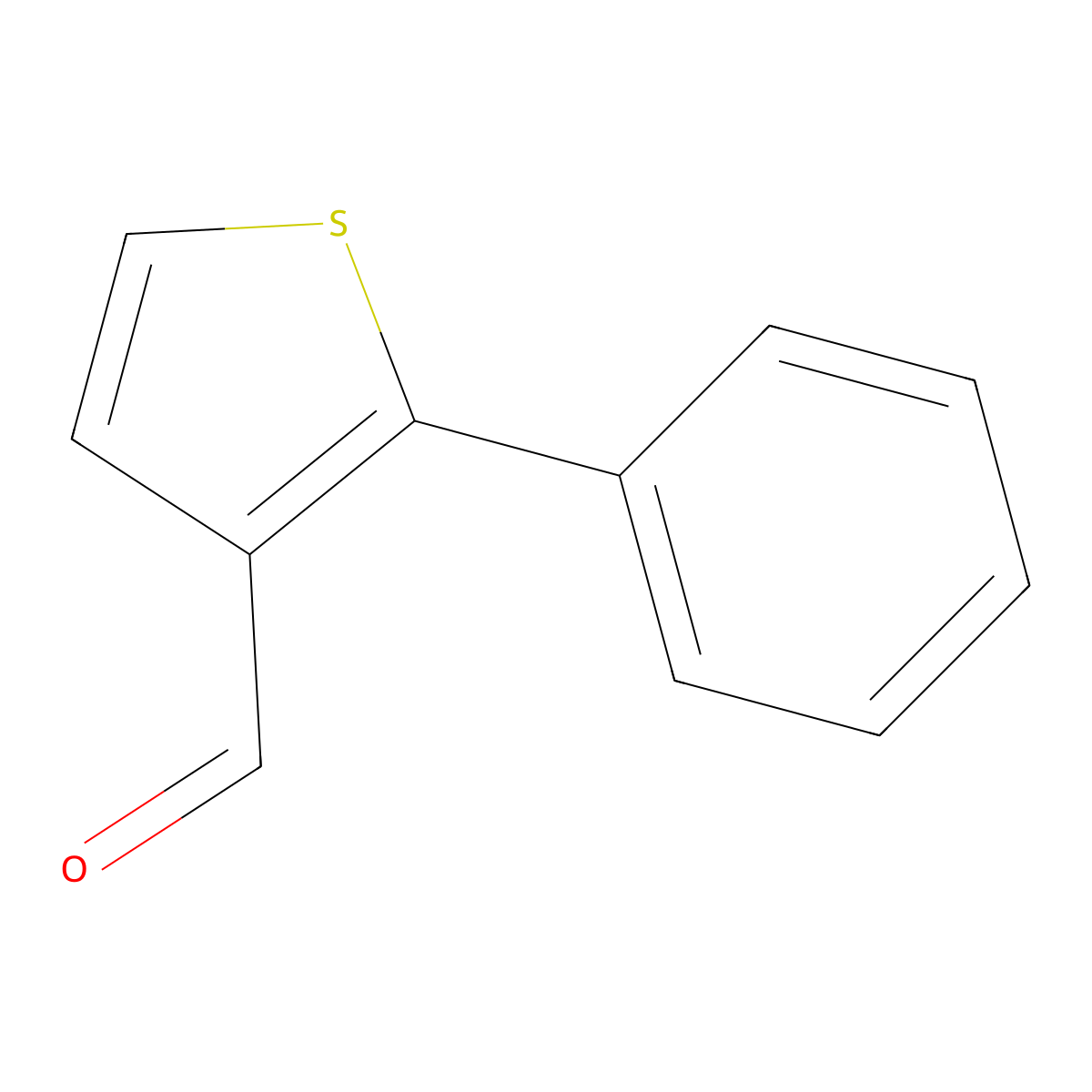 2-Phenylthiophene-3-carbaldehyde molecular structure, CAS 38115-13-8