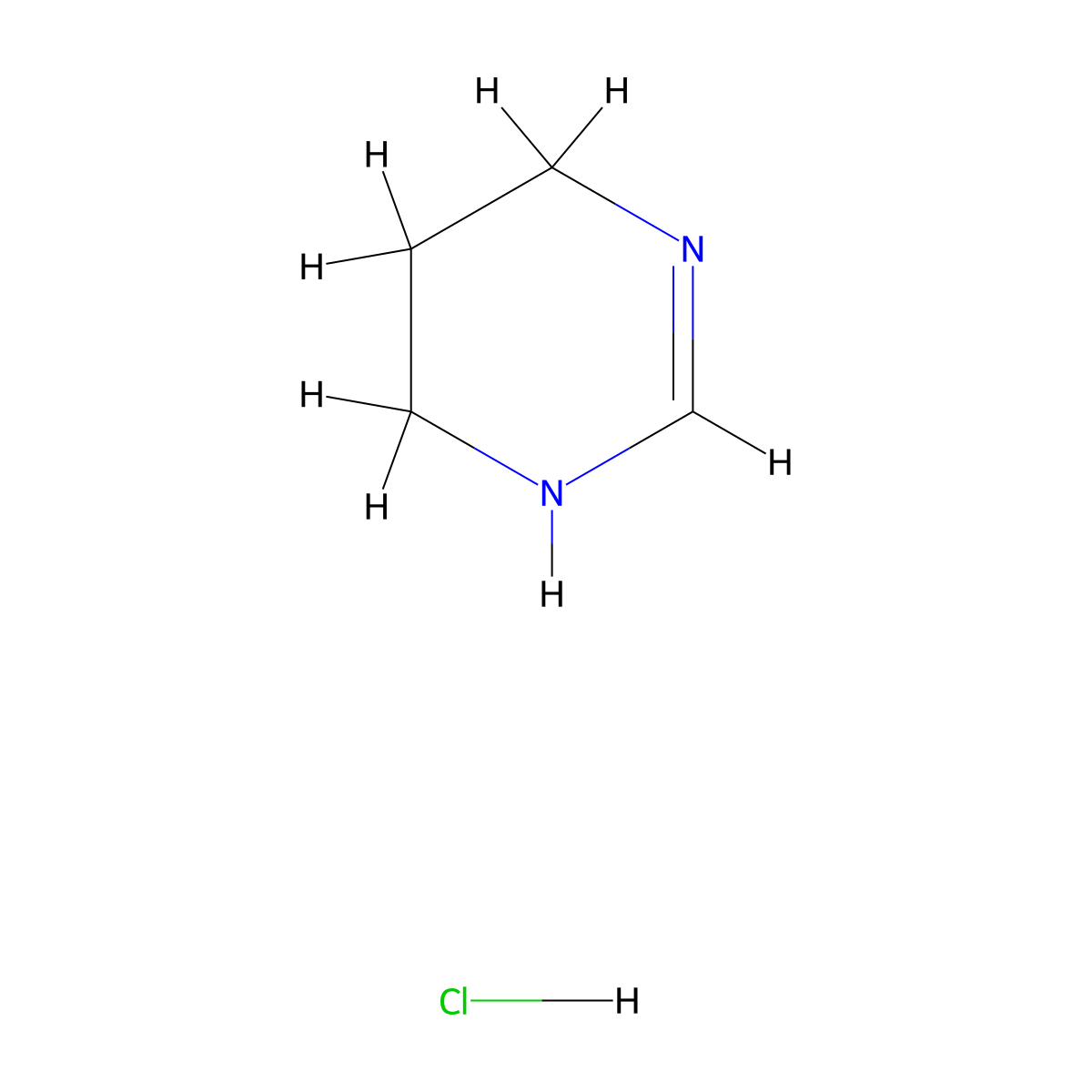 1,4,5,6-Tetrahydropyrimidine hydrochloride molecular structure, CAS 38115-29-6