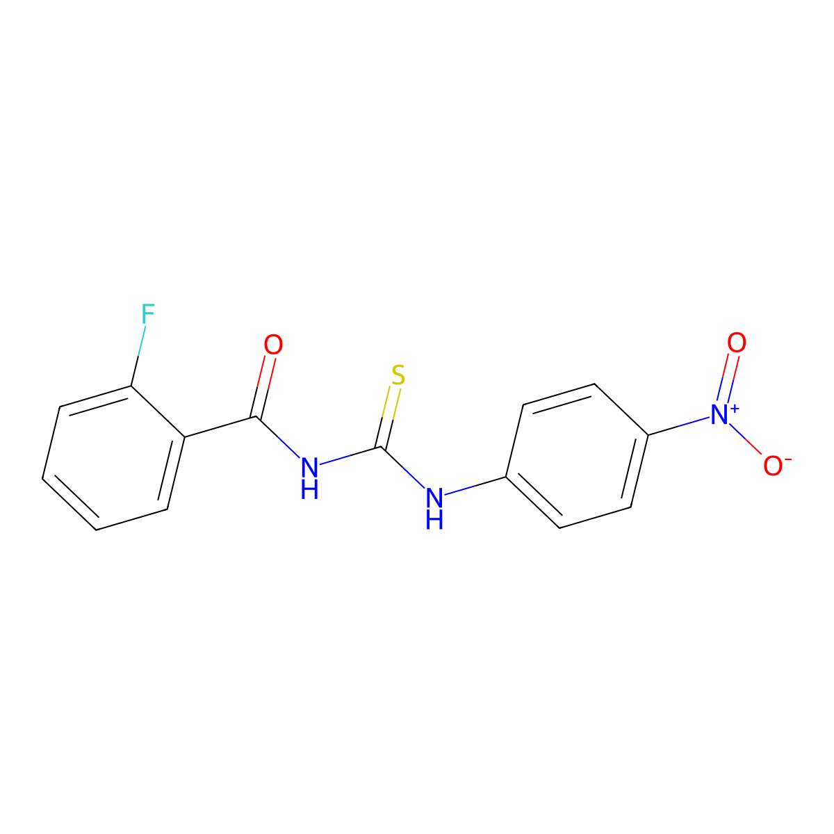 2-fluoro-N-[(4-nitrophenyl)carbamothioyl]benzamide molecular structure, CAS 381168-80-5