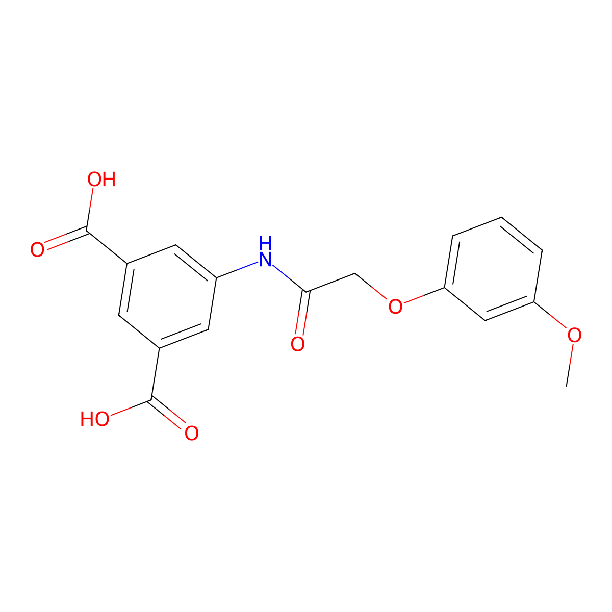 5-[[2-(3-methoxyphenoxy)acetyl]amino]benzene-1,3-dicarboxylic Acid molecular structure, CAS 381169-28-4