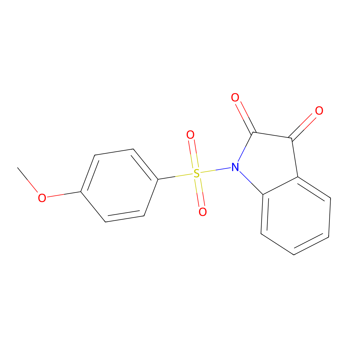1-(4-Methoxyphenyl)sulfonylindole-2,3-dione molecular structure, CAS 381170-51-0