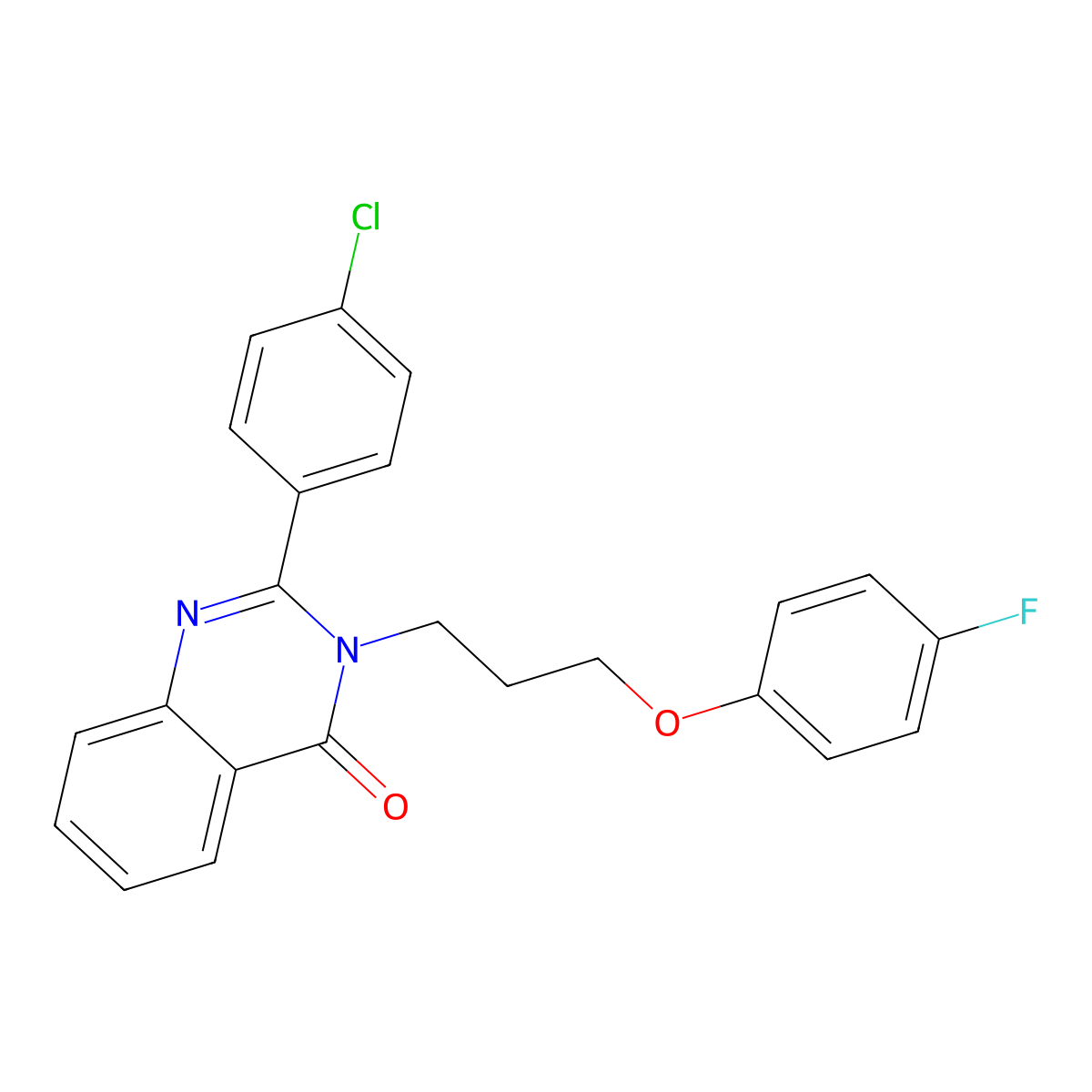 2-(4-Chlorophenyl)-3-[3-(4-fluorophenoxy)propyl]quinazolin-4-one molecular structure, CAS 381170-52-1