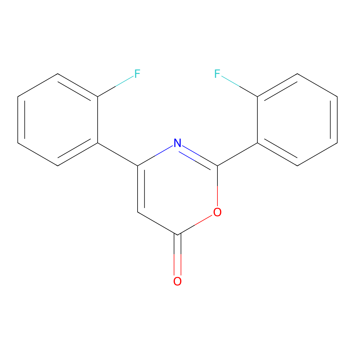 2,4-Bis(2-fluorophenyl)-1,3-oxazin-6-one molecular structure, CAS 381170-90-7