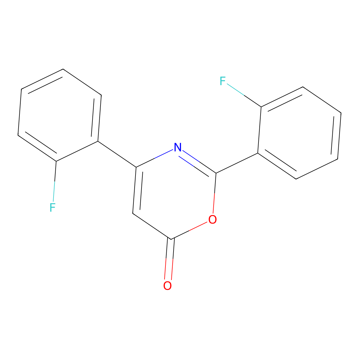 2,4-Bis(2-fluorophenyl)-1,3-oxazin-6-one molecular structure, CAS 381170-90-7