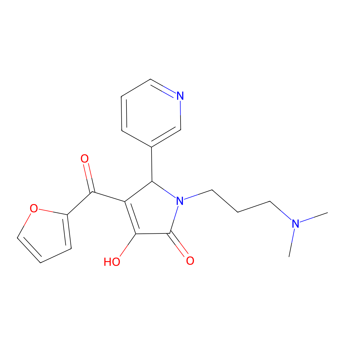 1-(3-(dimethylamino)propyl)-4-(furan-2-carbonyl)-3-hydroxy-5-(pyridin-3-yl)-1H-pyrrol-2(5H)-one molecular structure, CAS 381171-06-8