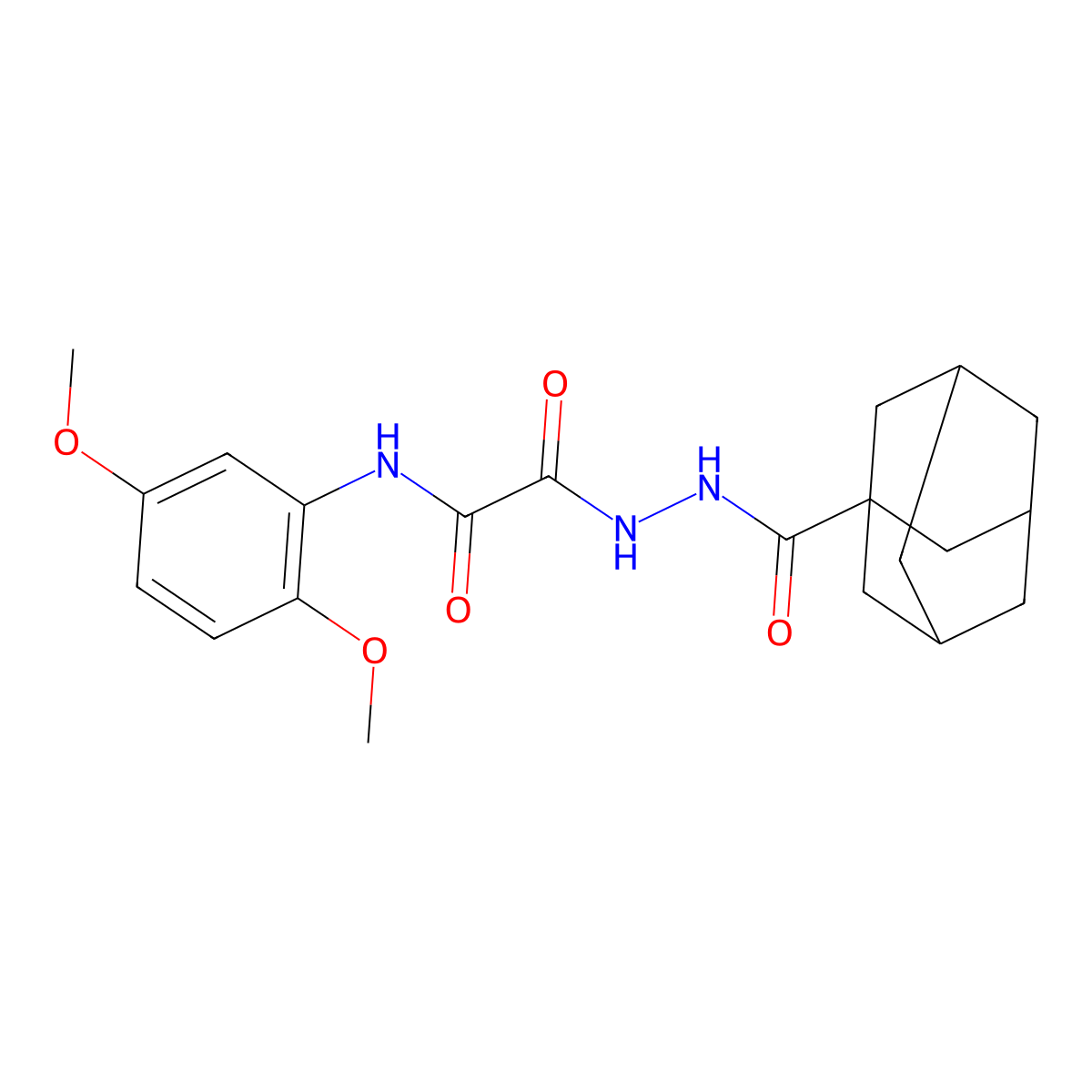 2-[2-(adamantane-1-carbonyl)hydrazinyl]-N-(2,5-dimethoxyphenyl)-2-oxoacetamide molecular structure, CAS 381172-93-6