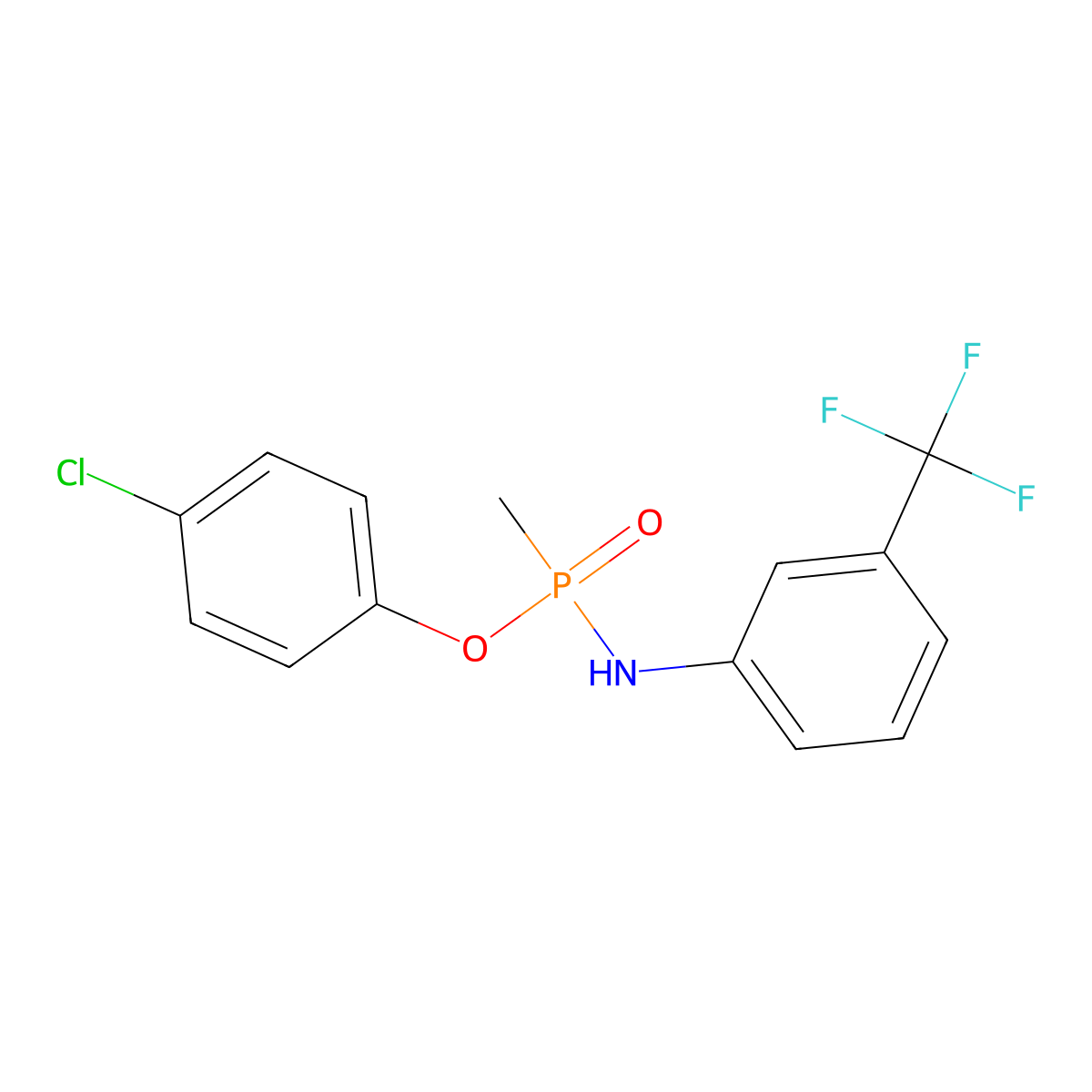 N-[(4-chlorophenoxy)-methylphosphoryl]-3-(trifluoromethyl)aniline molecular structure, CAS 381172-98-1