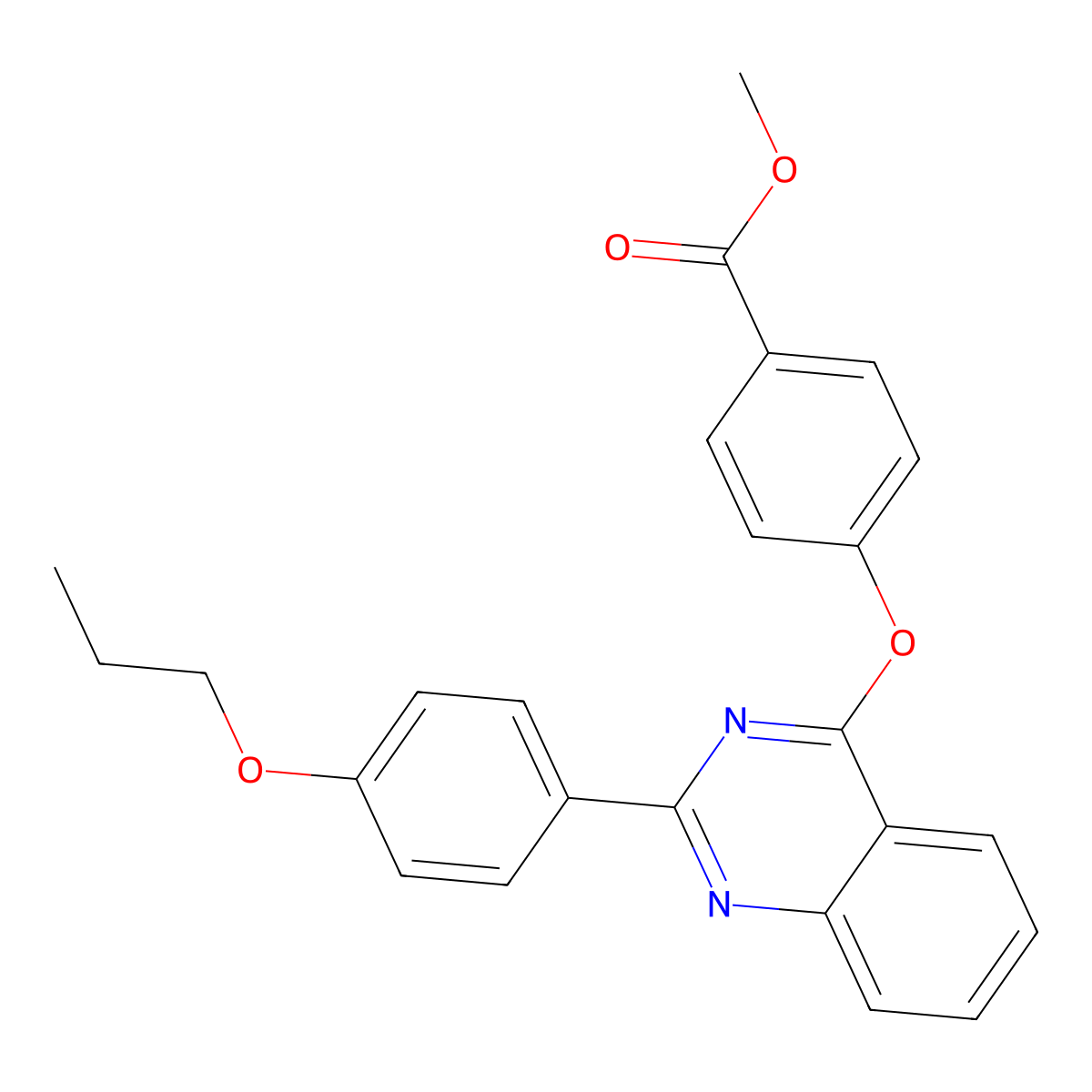 Methyl 4-[2-(4-propoxyphenyl)quinazolin-4-yl]oxybenzoate molecular structure, CAS 381174-10-3