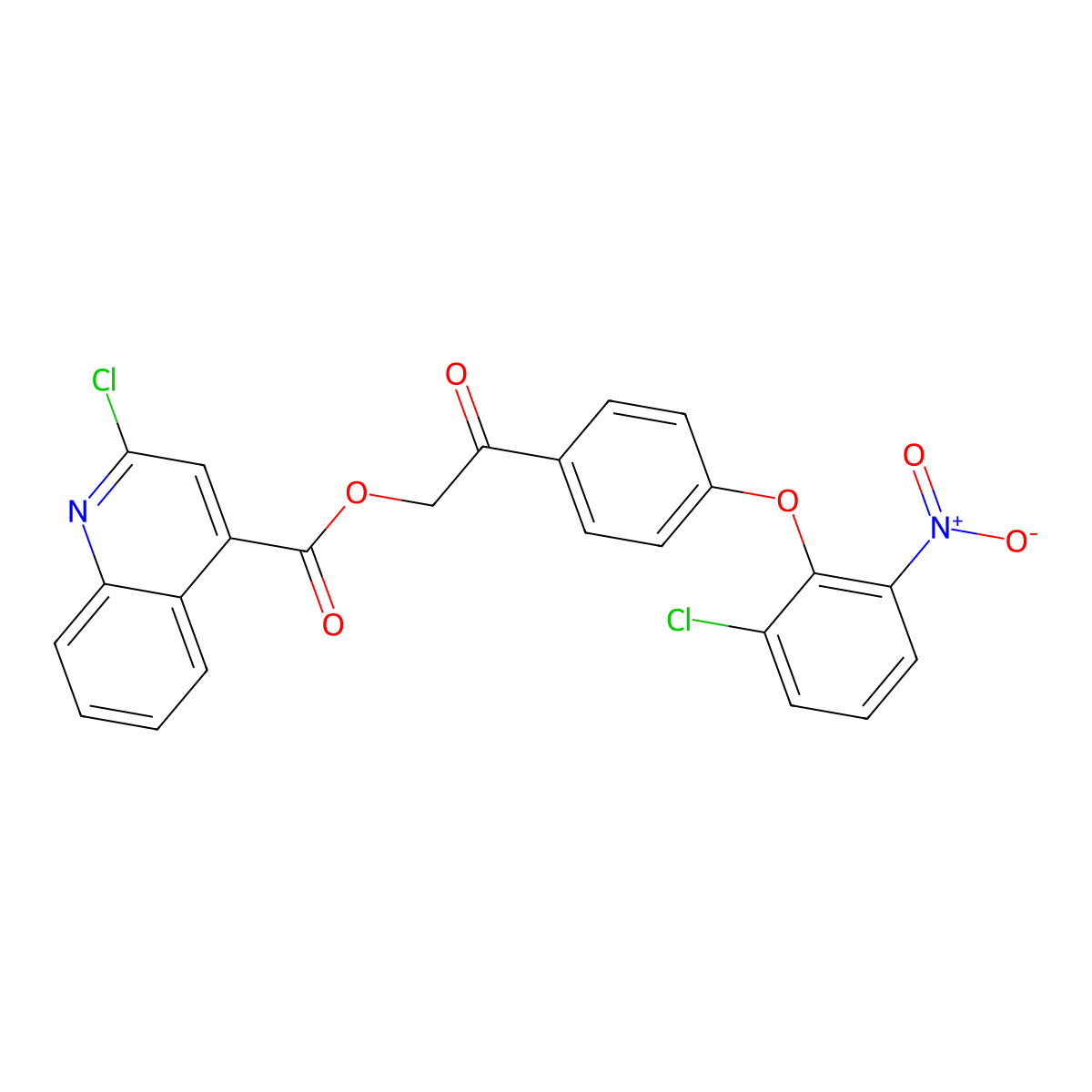 2-[4-(2-Chloro-6-nitrophenoxy)phenyl]-2-oxoethyl 2-chloroquinoline-4-carboxylate molecular structure, CAS 381174-63-6