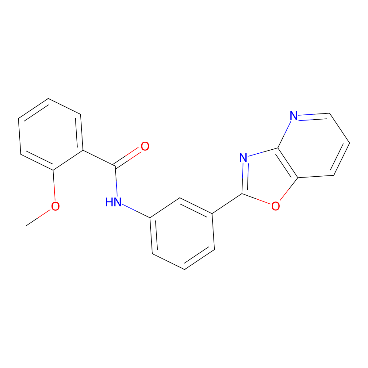 2-methoxy-N-[3-([1,3]oxazolo[4,5-b]pyridin-2-yl)phenyl]benzamide molecular structure, CAS 381175-26-4