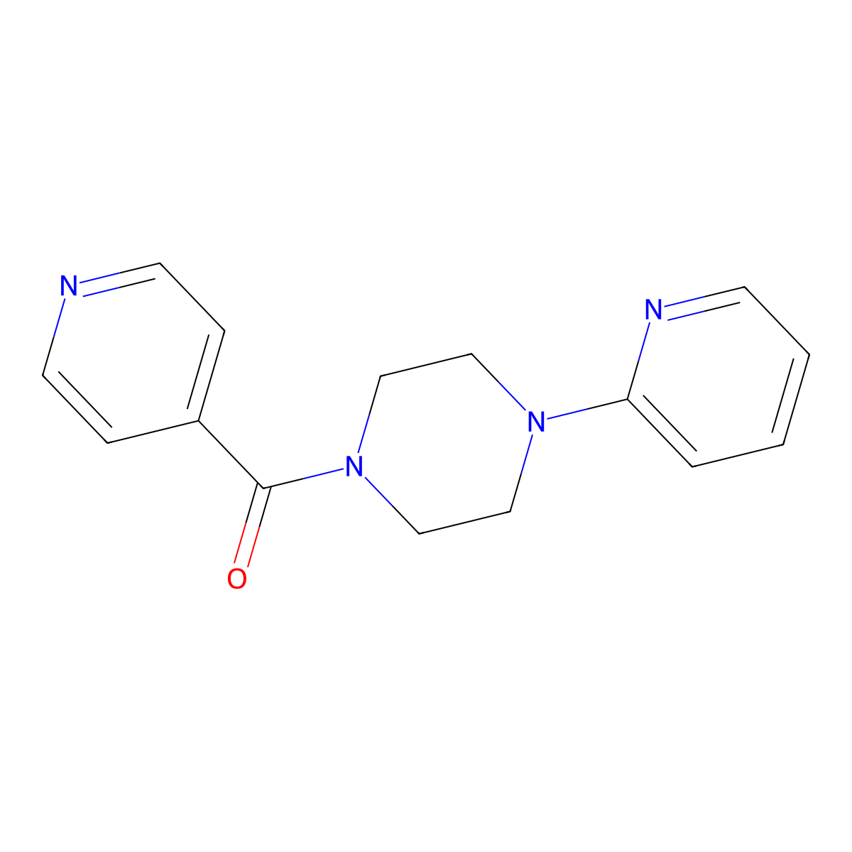 Pyridin-4-yl-(4-pyridin-2-ylpiperazin-1-yl)methanone molecular structure, CAS 381175-37-7