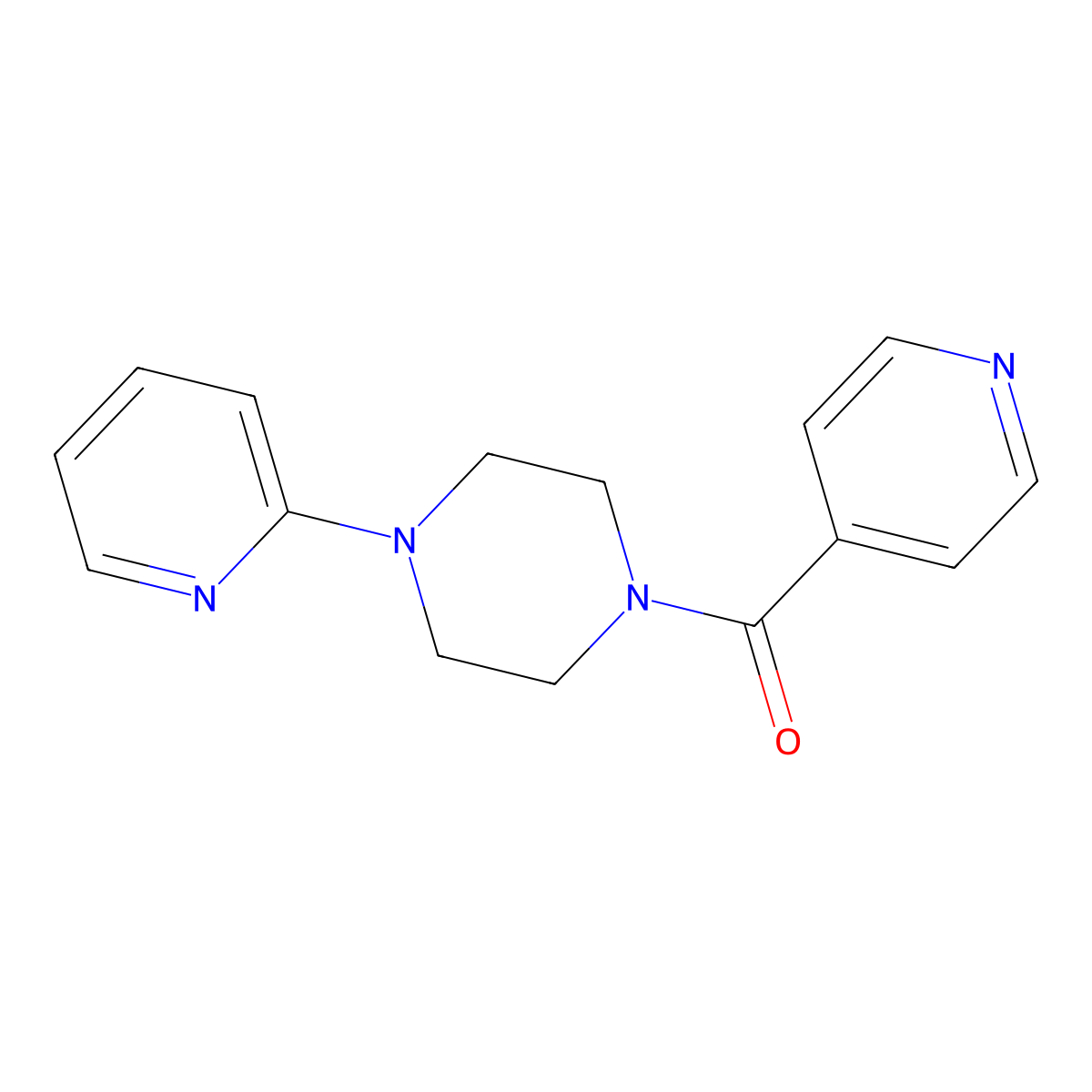 Pyridin-4-yl-(4-pyridin-2-ylpiperazin-1-yl)methanone molecular structure, CAS 381175-37-7
