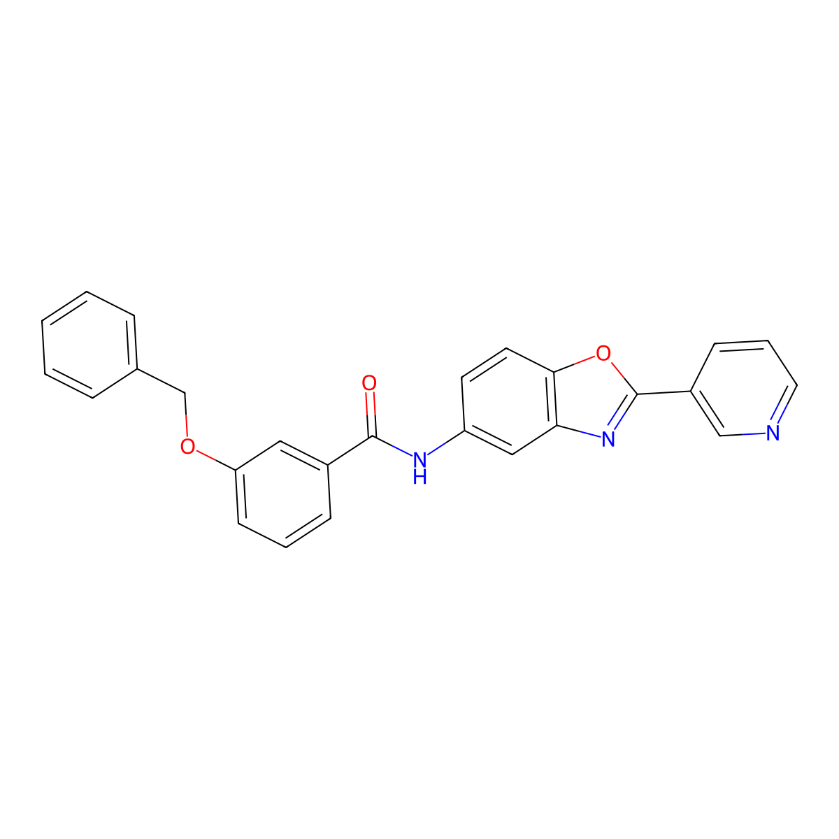 3-(benzyloxy)-N-[2-(pyridin-3-yl)-1,3-benzoxazol-5-yl]benzamide molecular structure, CAS 381175-51-5