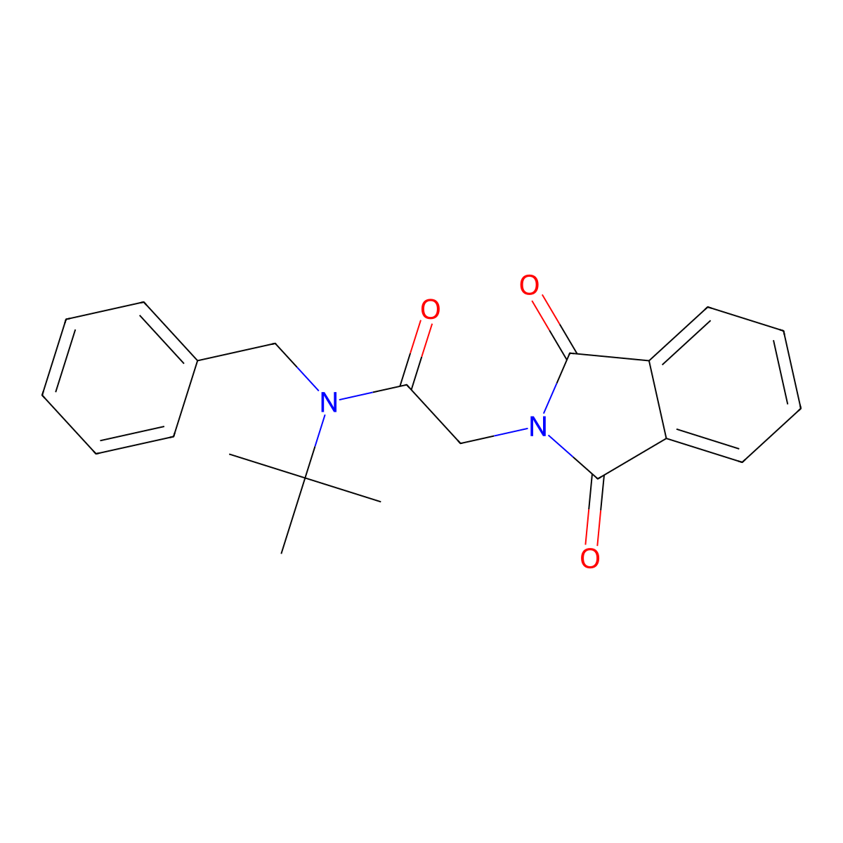 N-benzyl-N-tert-butyl-2-(1,3-dioxoisoindol-2-yl)acetamide molecular structure, CAS 381175-58-2