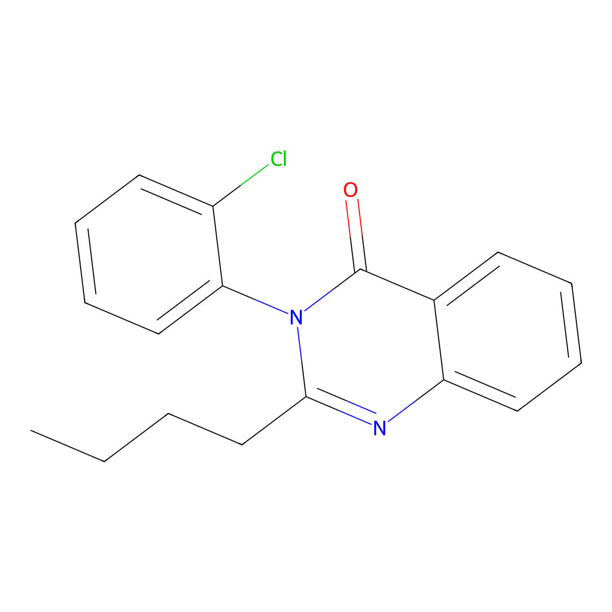 2-Butyl-3-(2-chlorophenyl)quinazolin-4-one molecular structure, CAS 381175-75-3