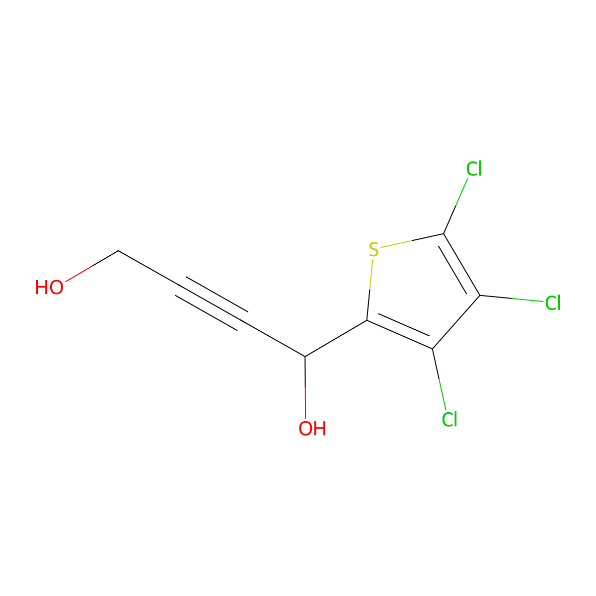 1-(3,4,5-Trichlorothiophen-2-yl)but-2-yne-1,4-diol molecular structure, CAS 381176-92-7