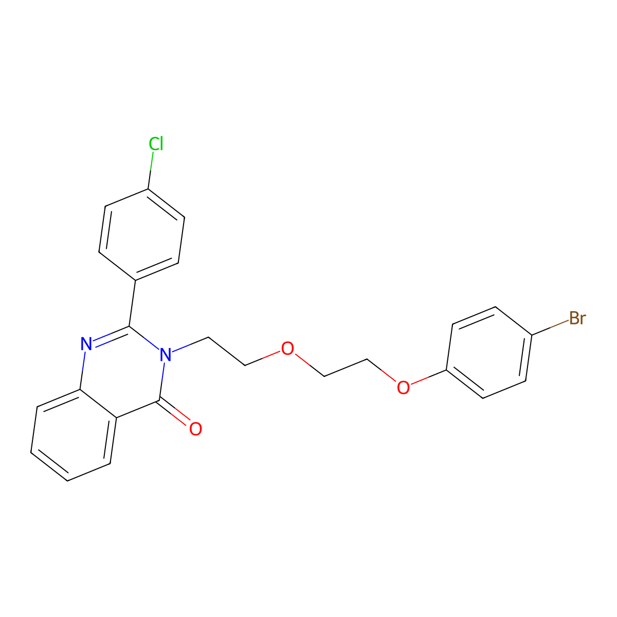 3-[2-[2-(4-Bromophenoxy)ethoxy]ethyl]-2-(4-chlorophenyl)quinazolin-4-one molecular structure, CAS 381177-51-1