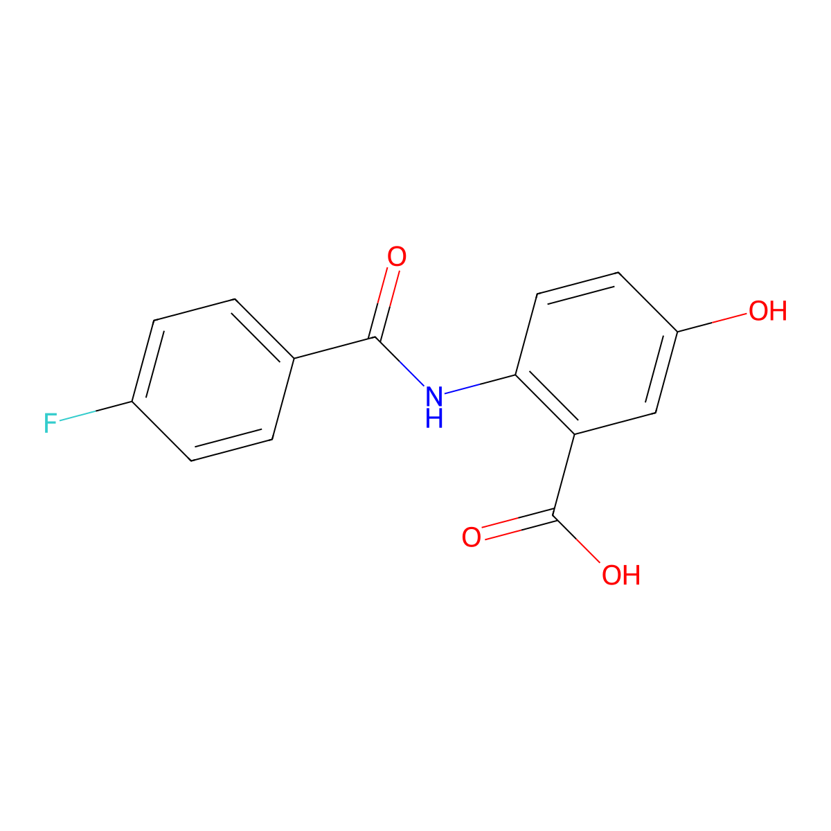 2-(4-Fluorobenzamido)-5-hydroxybenzoic acid molecular structure, CAS 381178-93-4