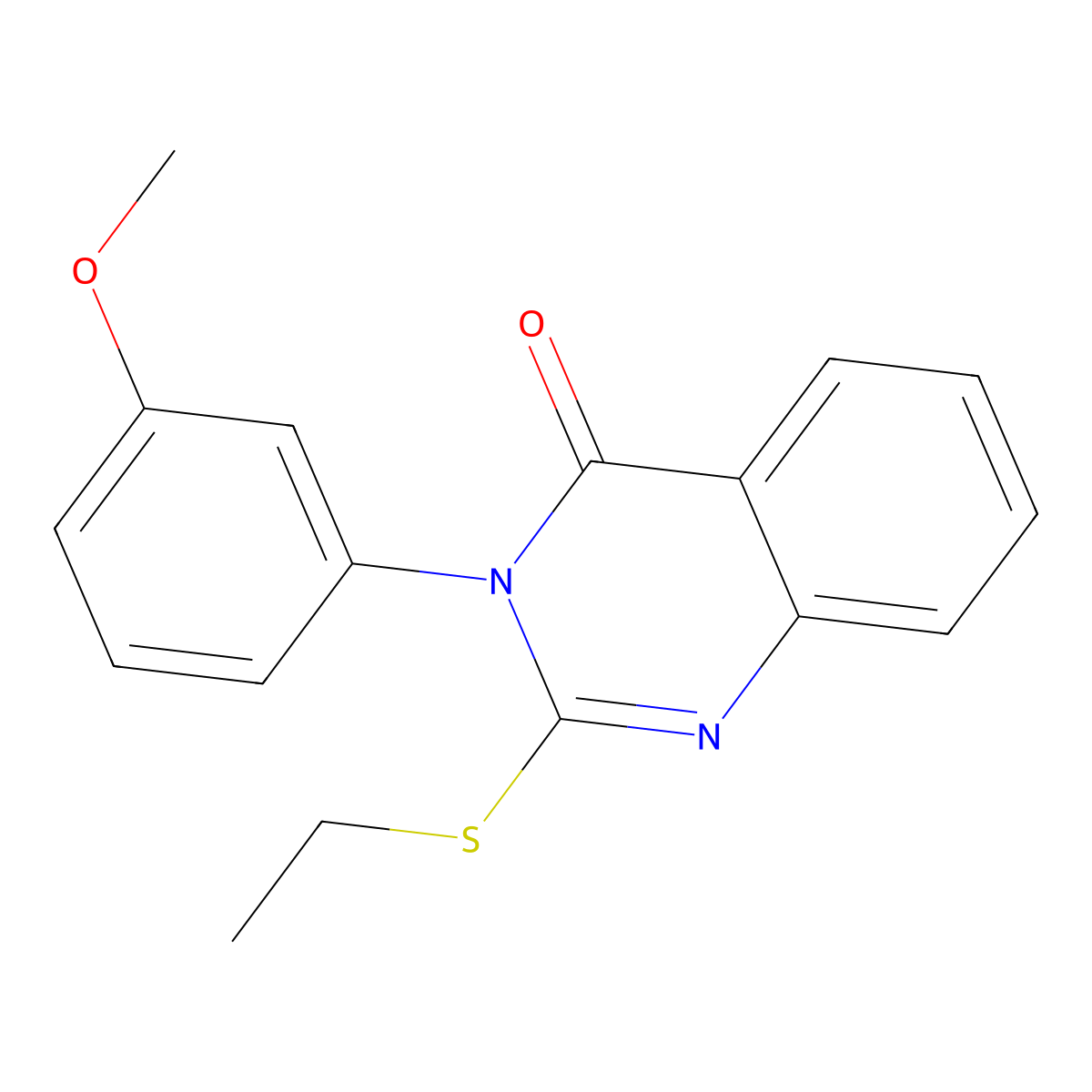 2-Ethylsulfanyl-3-(3-methoxyphenyl)quinazolin-4-one molecular structure, CAS 381179-95-9