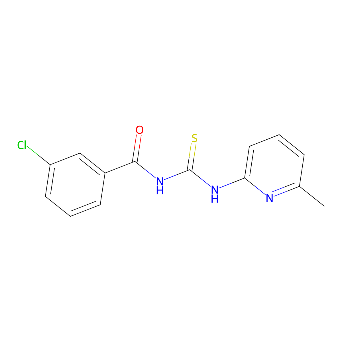 3-chloro-N-[(6-methylpyridin-2-yl)carbamothioyl]benzamide molecular structure, CAS 381180-38-7