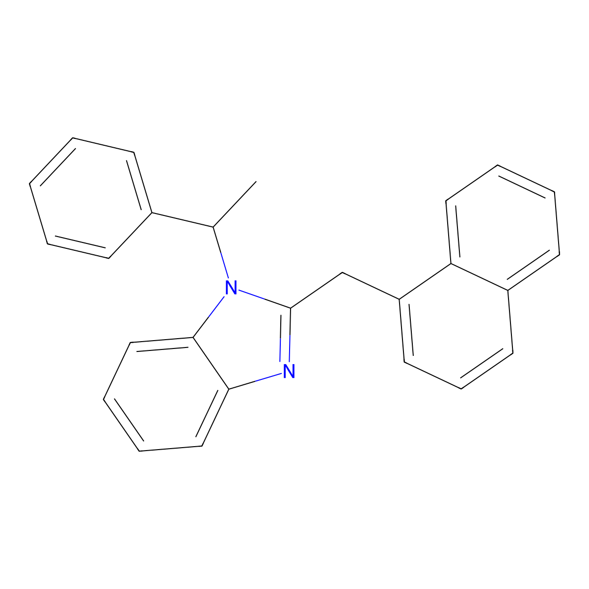 2-(Naphthalen-1-ylmethyl)-1-(1-phenylethyl)benzimidazole molecular structure, CAS 381182-33-8