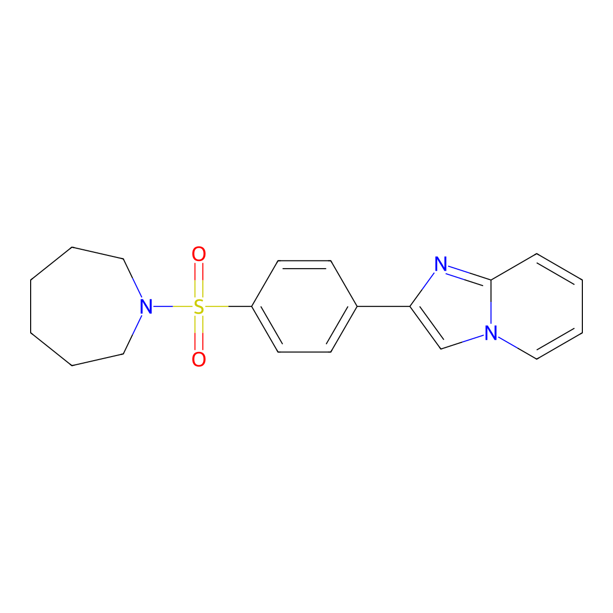 2-[4-(Azepan-1-ylsulfonyl)phenyl]imidazo[1,2-a]pyridine molecular structure, CAS 381182-78-1