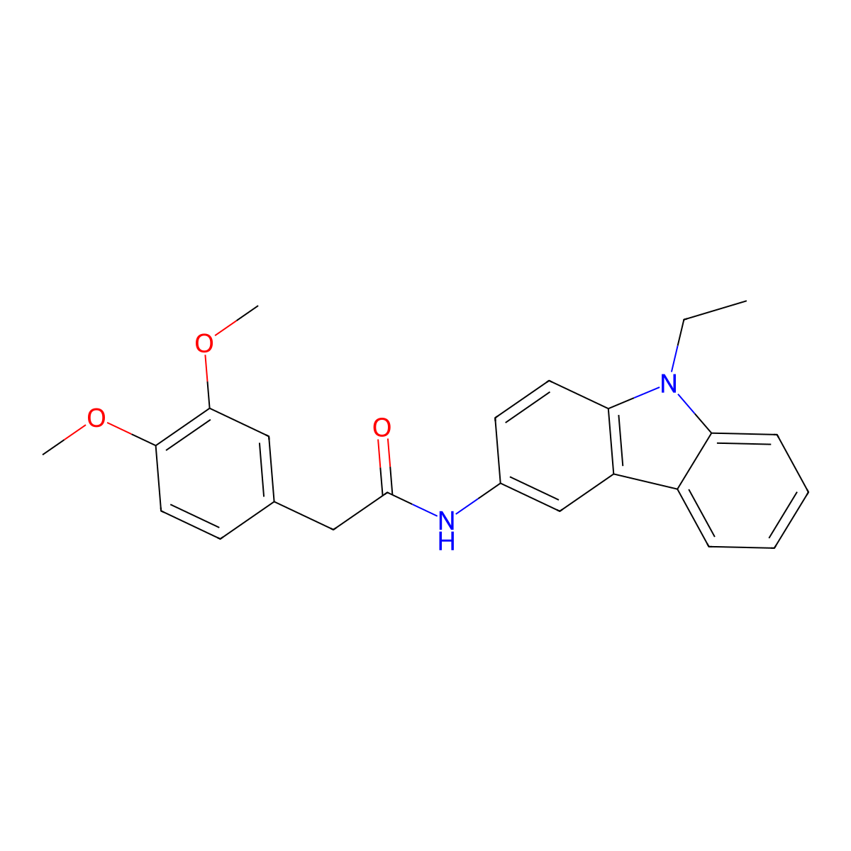 2-(3,4-dimethoxyphenyl)-N-(9-ethyl-9H-carbazol-3-yl)acetamide molecular structure, CAS 381182-86-1