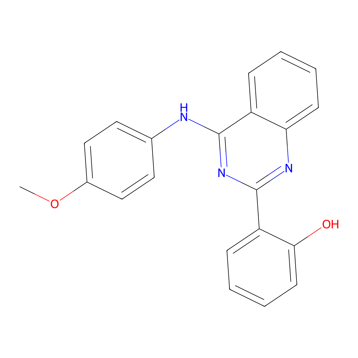 2-(4-((4-Methoxyphenyl)amino)quinazolin-2-yl)phenol molecular structure, CAS 381183-13-7