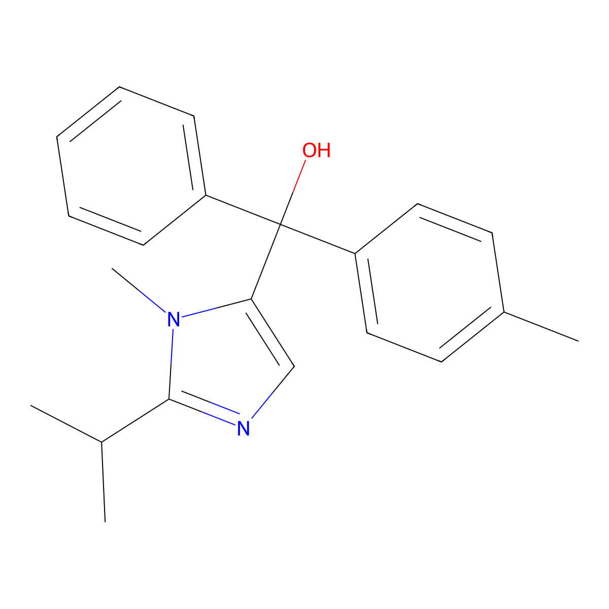 (4-Methylphenyl)-(3-methyl-2-propan-2-ylimidazol-4-yl)-phenylmethanol molecular structure, CAS 381183-29-5
