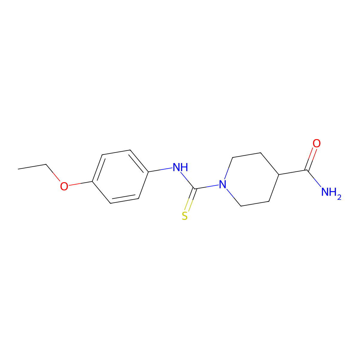 1-[(4-Ethoxyphenyl)carbamothioyl]piperidine-4-carboxamide molecular structure, CAS 381183-95-5