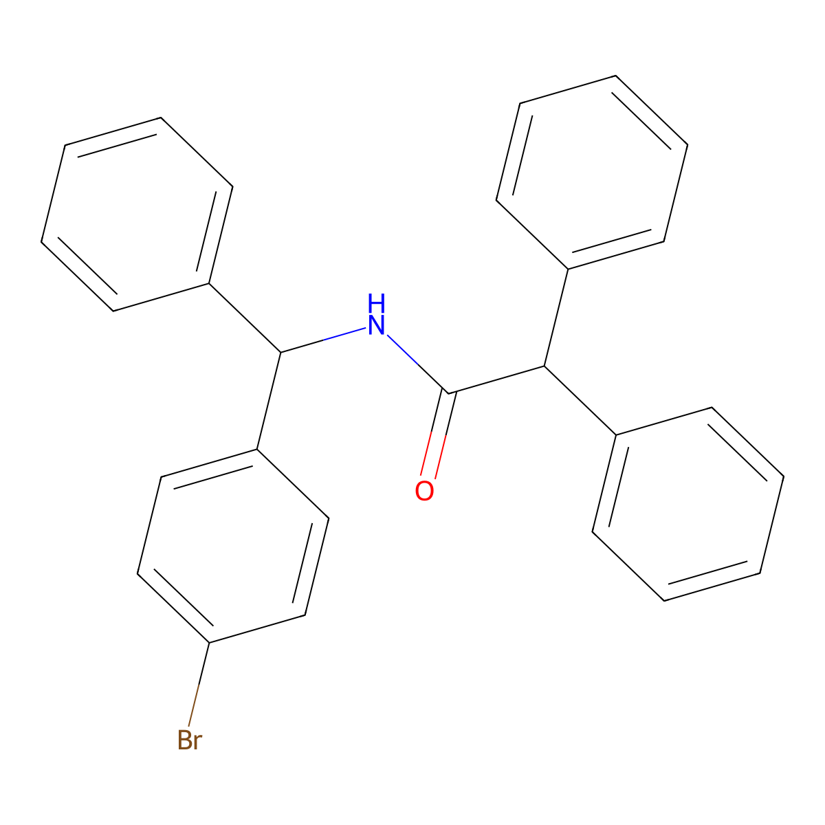 N-[(4-bromophenyl)-phenylmethyl]-2,2-diphenylacetamide molecular structure, CAS 381184-31-2