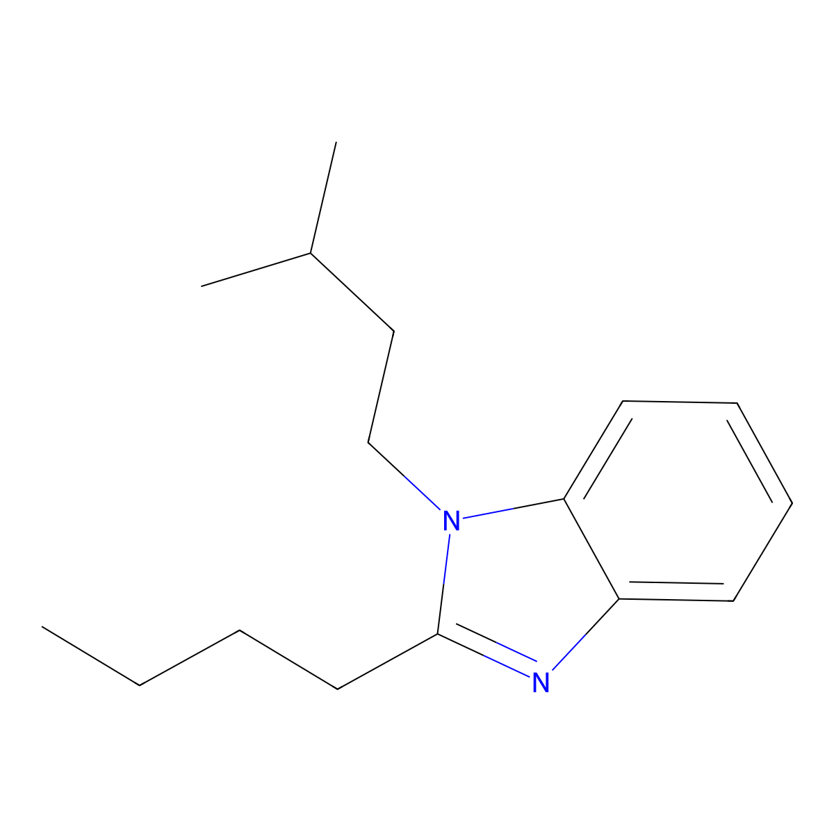 2-Butyl-1-(3-methylbutyl)benzimidazole molecular structure, CAS 381184-41-4