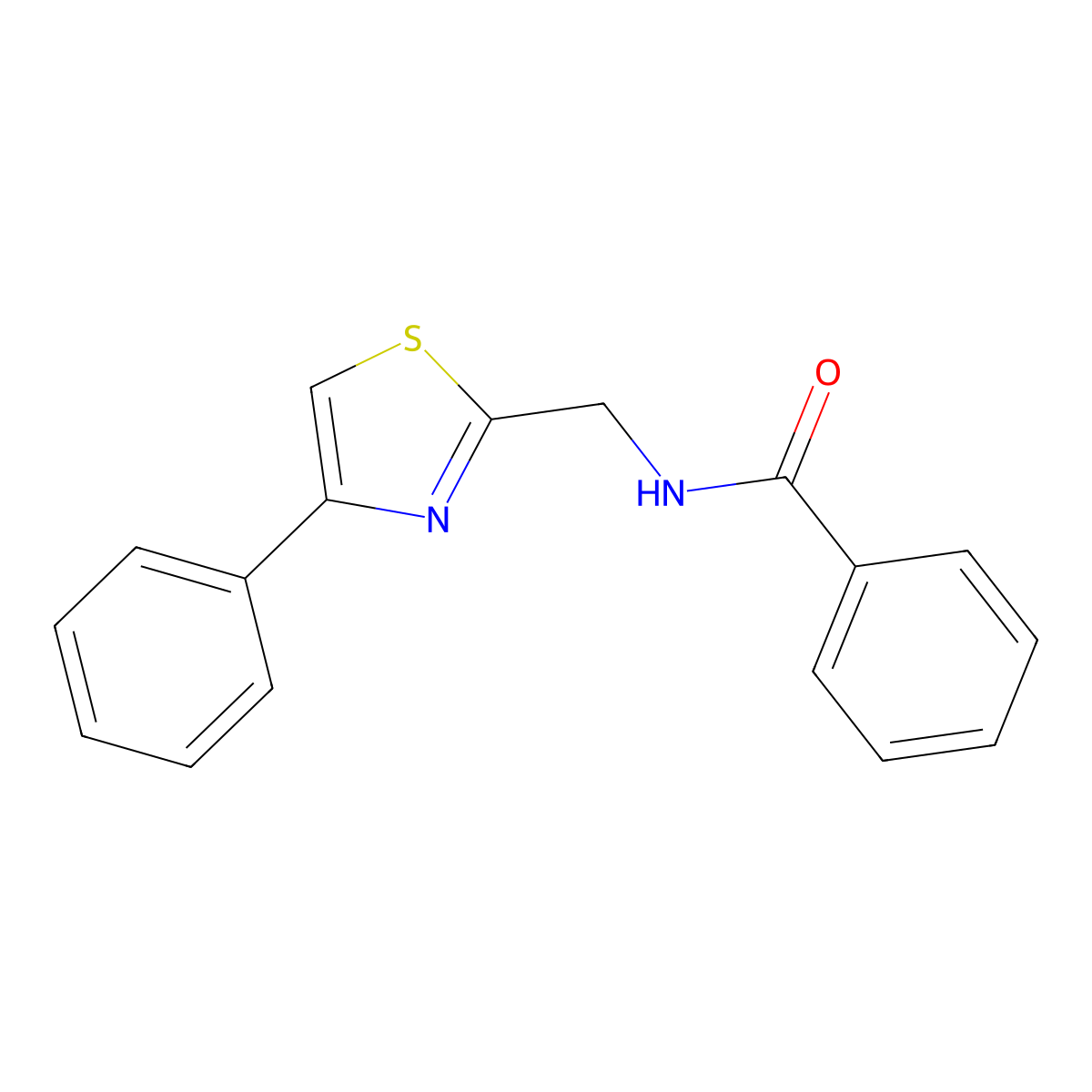 N-((4-phenylthiazol-2-yl)methyl)benzamide molecular structure, CAS 381184-91-4