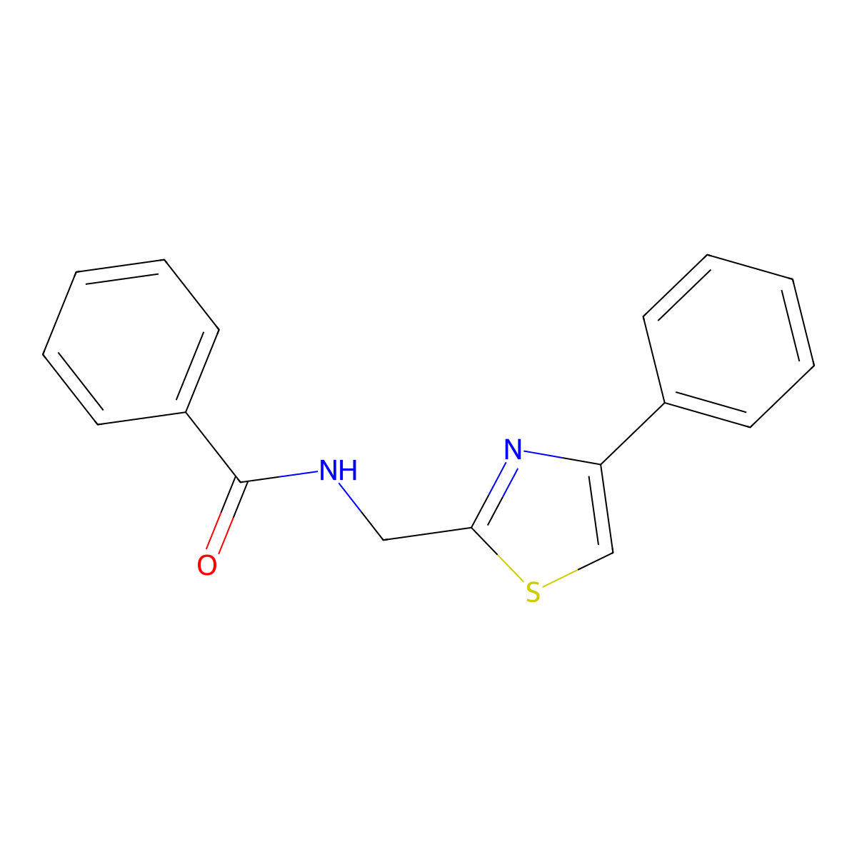 N-((4-phenylthiazol-2-yl)methyl)benzamide molecular structure, CAS 381184-91-4