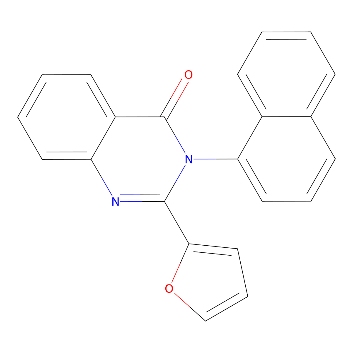 2-(Furan-2-yl)-3-naphthalen-1-ylquinazolin-4-one molecular structure, CAS 381184-94-7