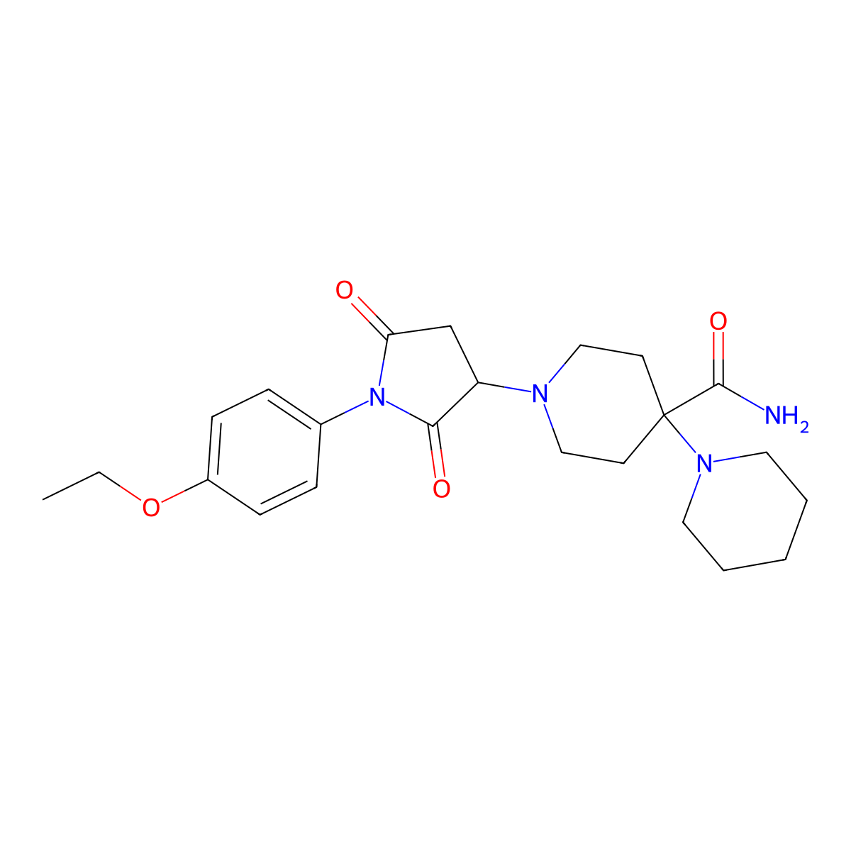 1-[1-(4-Ethoxyphenyl)-2,5-dioxopyrrolidin-3-yl]-4-piperidin-1-ylpiperidine-4-carboxamide molecular structure, CAS 381185-87-1