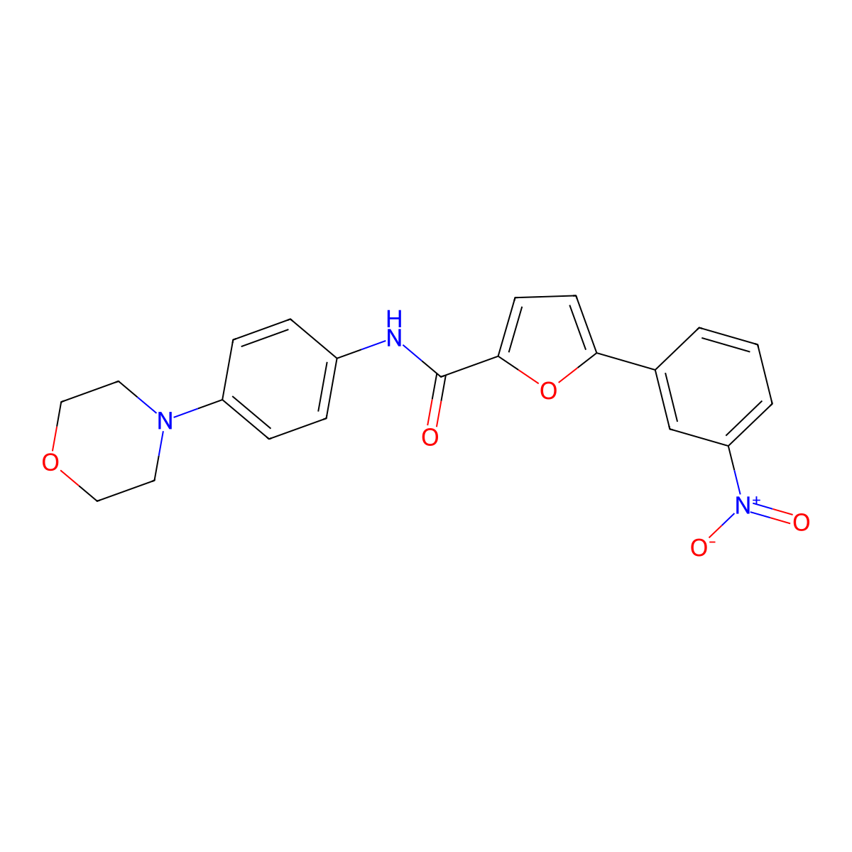 N-(4-morpholin-4-ylphenyl)-5-(3-nitrophenyl)furan-2-carboxamide molecular structure, CAS 381186-03-4