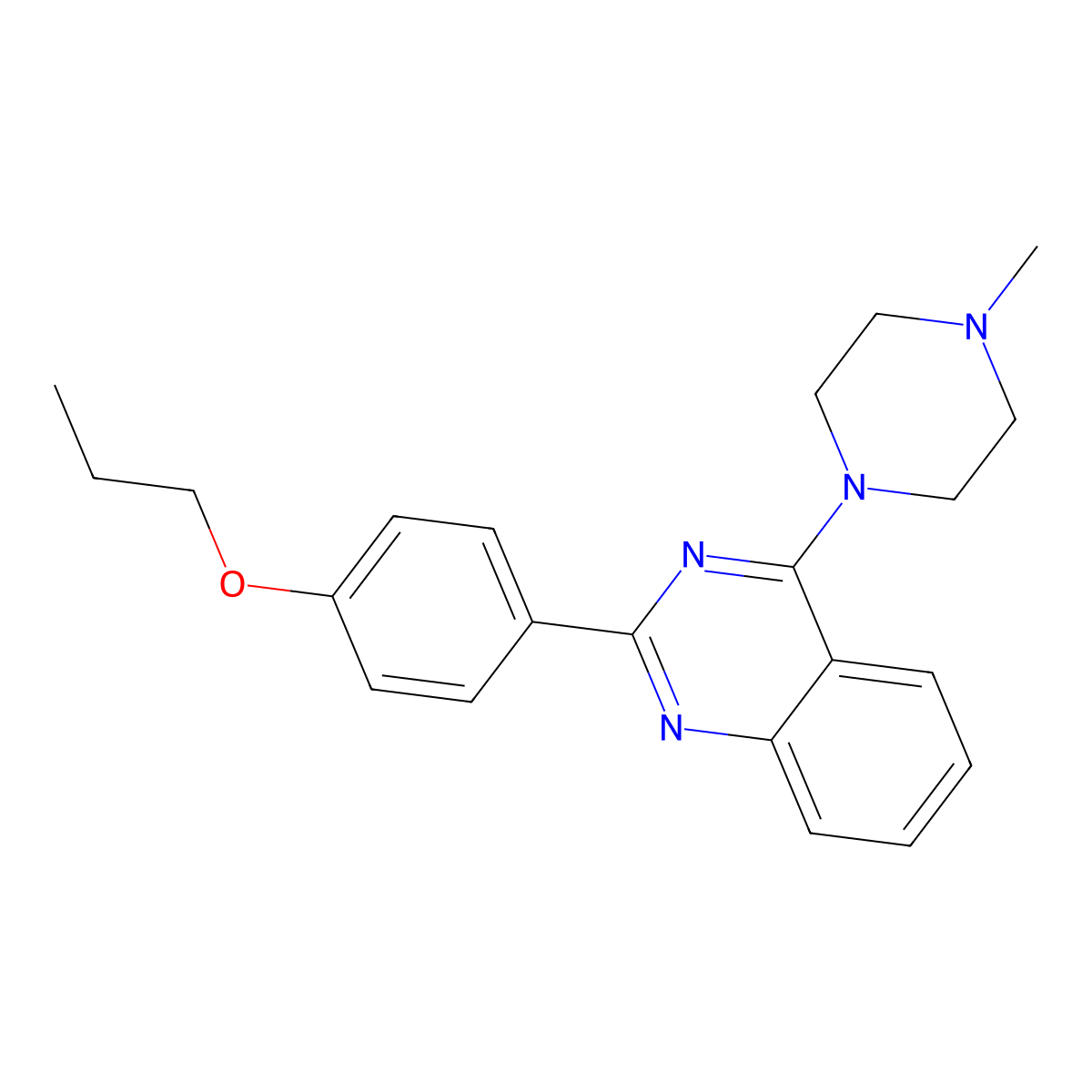 4-(4-Methylpiperazin-1-yl)-2-(4-propoxyphenyl)quinazoline molecular structure, CAS 381190-29-0