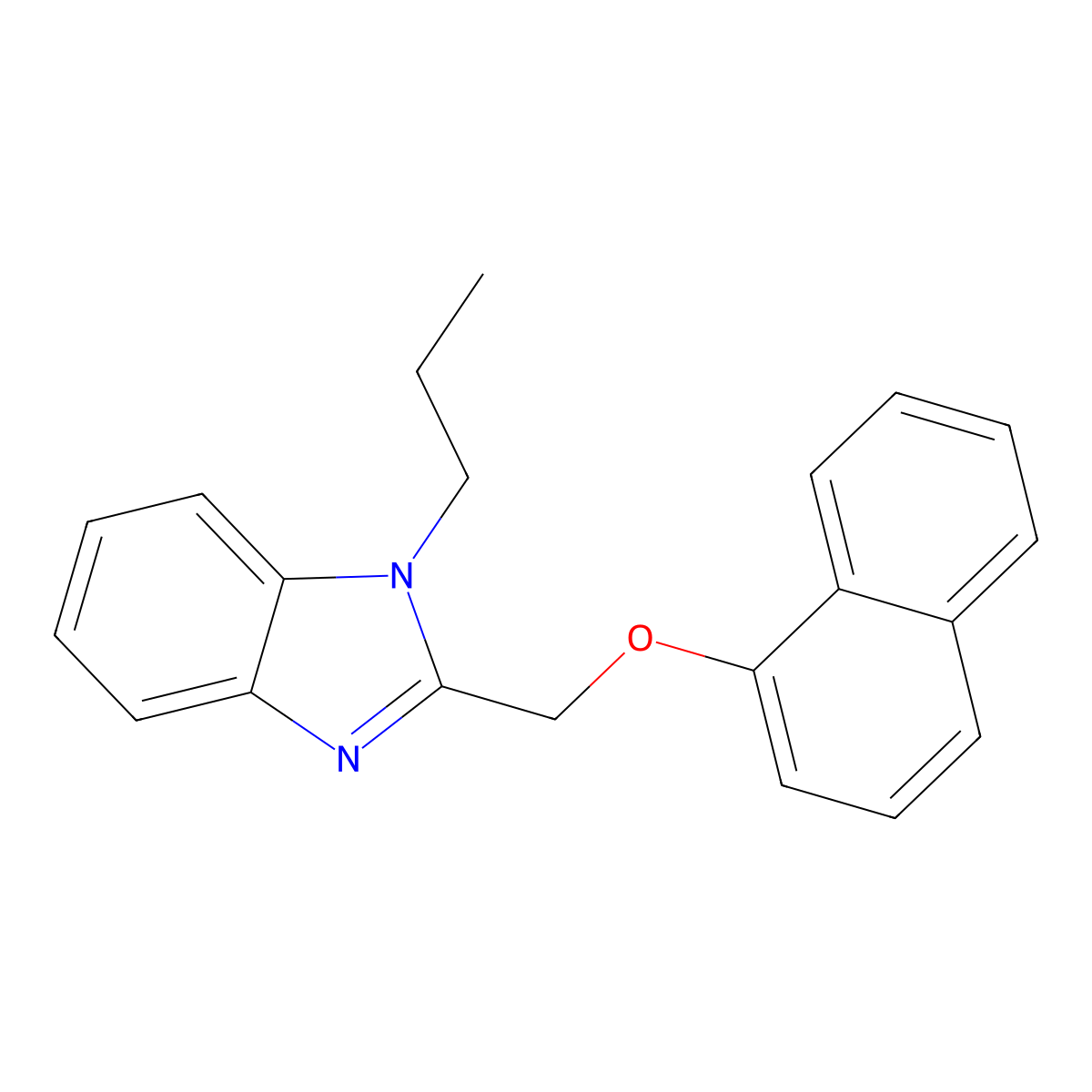 2-(Naphthalen-1-yloxymethyl)-1-propylbenzimidazole molecular structure, CAS 381190-43-8