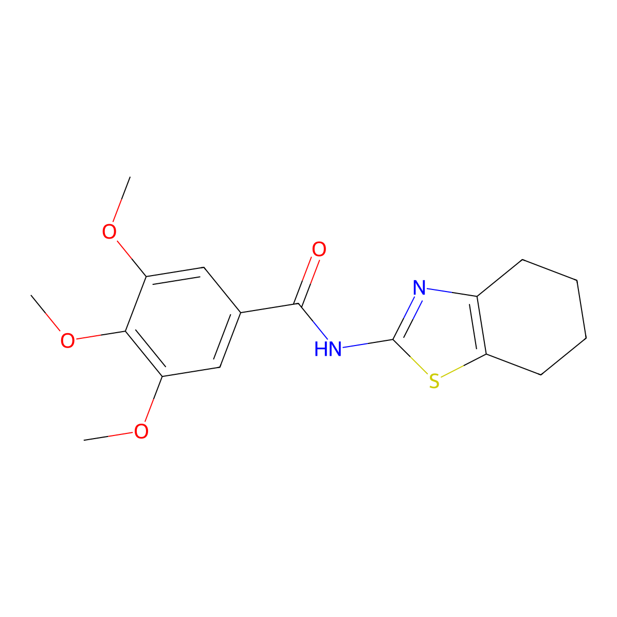3,4,5-trimethoxy-N-(4,5,6,7-tetrahydro-1,3-benzothiazol-2-yl)benzamide molecular structure, CAS 381191-43-1