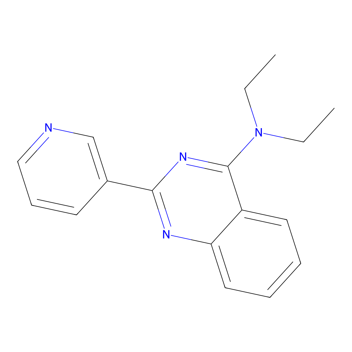 N,N-diethyl-2-pyridin-3-ylquinazolin-4-amine molecular structure, CAS 381191-49-7