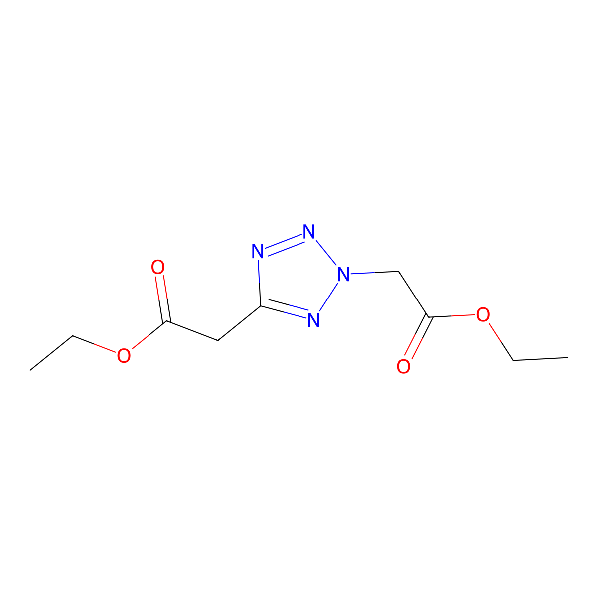 (5-Ethoxycarbonylmethyl-tetrazol-2-yl)-acetic acid ethyl ester molecular structure, CAS 381191-50-0