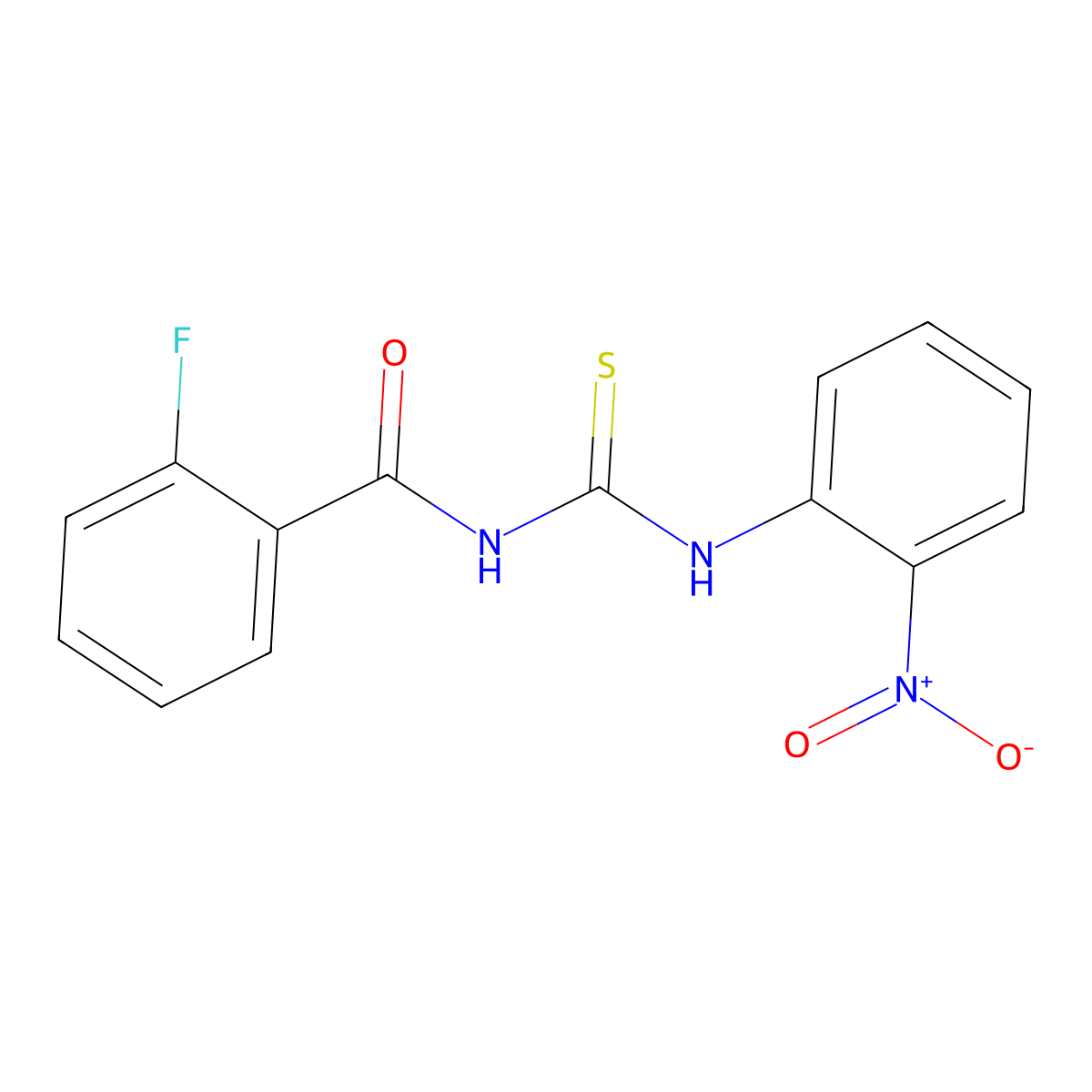 2-fluoro-N-[(2-nitrophenyl)carbamothioyl]benzamide molecular structure, CAS 381191-63-5