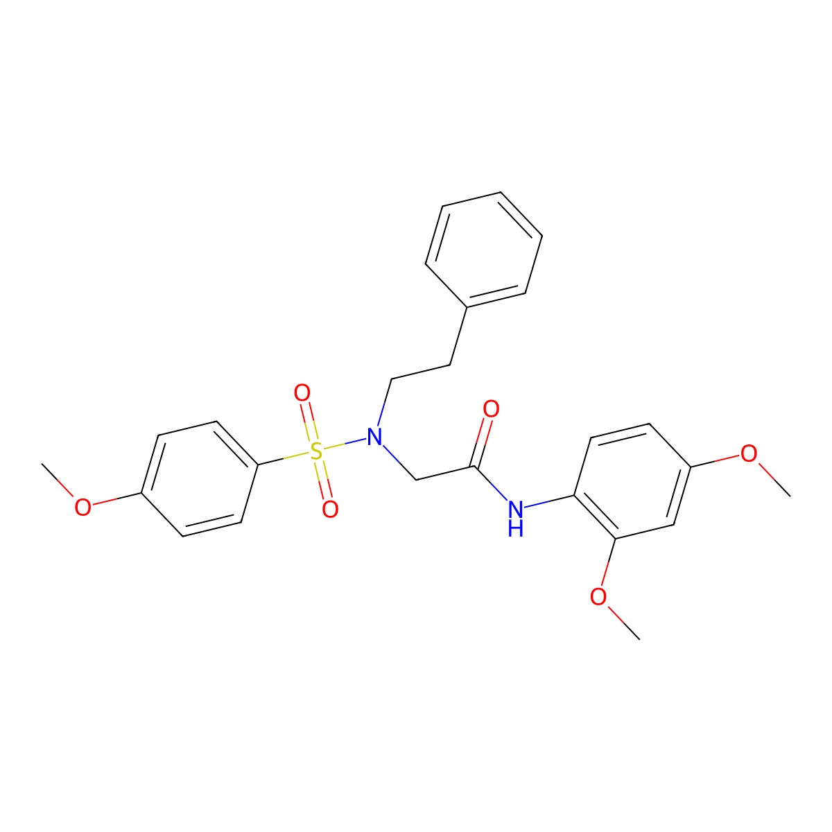 N-(2,4-dimethoxyphenyl)-2-(4-methoxy-N-phenethylphenylsulfonamido)acetamide molecular structure, CAS 381192-47-8