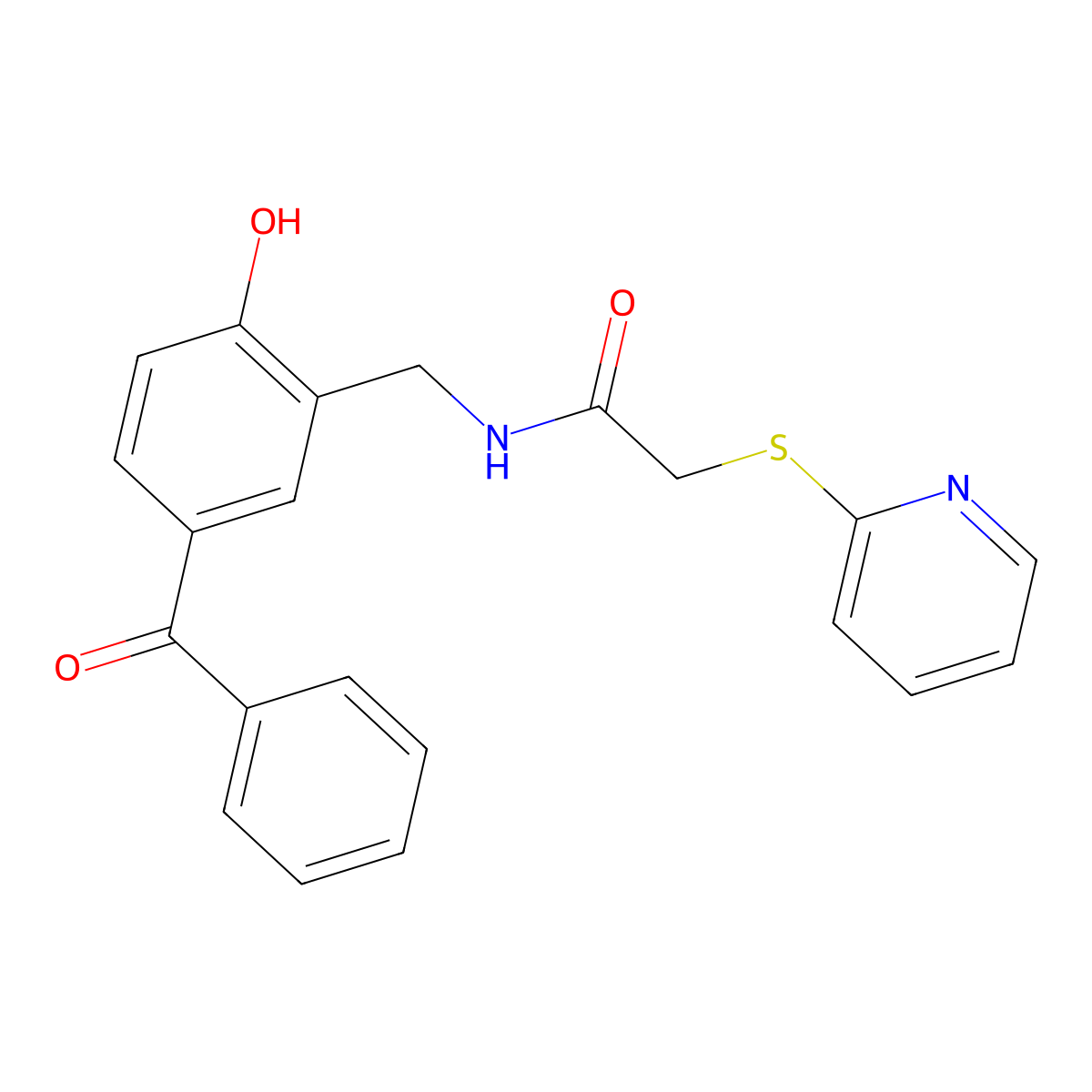 N-(5-Benzoyl-2-hydroxybenzyl)-2-(2-pyridinylsulfanyl)acetamide molecular structure, CAS 381193-31-3
