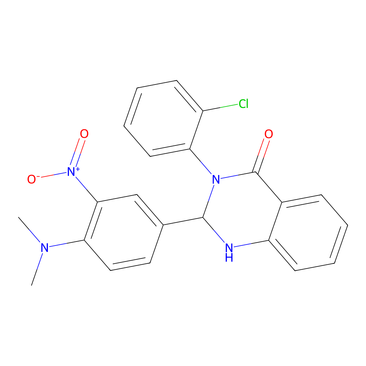 3-(2-Chlorophenyl)-2-[4-(dimethylamino)-3-nitrophenyl]-1,2-dihydroquinazolin-4-one molecular structure, CAS 381193-48-2