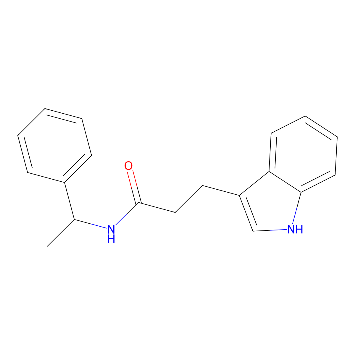 3-(1H-Indol-3-yl)-N-(1-phenylethyl)propanamide molecular structure, CAS 381193-54-0